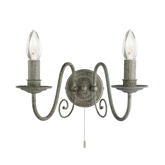 Searchlight wall light Greythorne 2x60WxE14 3362-2GY