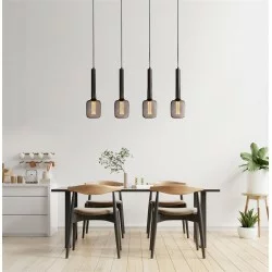 Searchlight pendant lamp Dulwich, 4x60WxE27, 35720-4BK