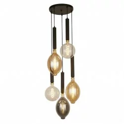 Searchlight pendant lamp Dulwich, 5x60WxE27, 35721-5BK