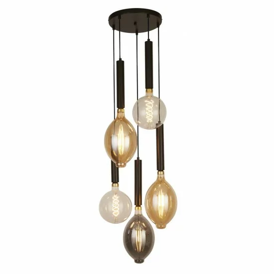 Searchlight pendant lamp Dulwich, 5x60WxE27, 35721-5BK Searchlight pendant lamp Dulwich, 5x60WxE27, 35721-5BK