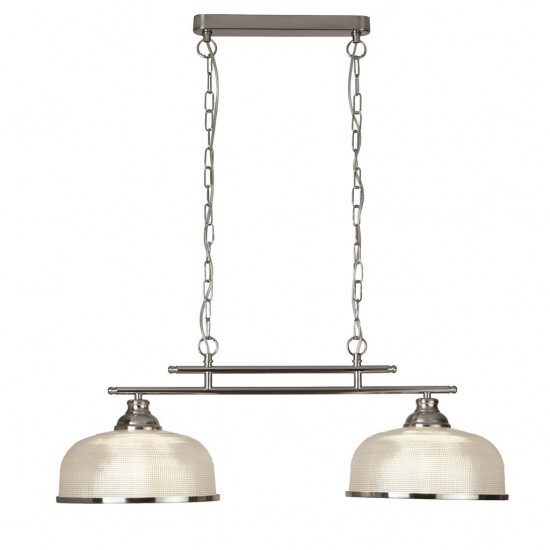 Searchlight Pendant Lamp Bistro 2xE27x60W, 3592-2SS