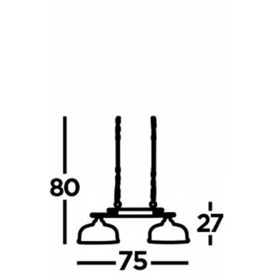 Searchlight Pendant Lamp Bistro 2xE27x60W, 3592-2SS Searchlight Pendant Lamp Bistro 2xE27x60W, 3592-2SS
