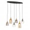 Searchlight pendant lamp Divine, 6x60WxE14, 36463-6BK