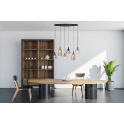 Searchlight pendant lamp Divine, 6x60WxE14, 36463-6BK