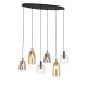 Searchlight pendant lamp Divine, 6x60WxE14, 36463-6BK