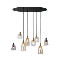 Searchlight pendant lamp Divine, 8x60WxE14, 36463-8BK