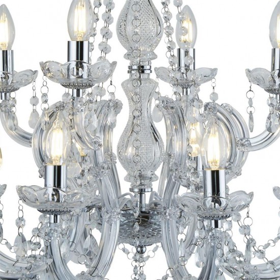 Searchlight chandelier Marie Therese, 12x60WxE14, 399-12