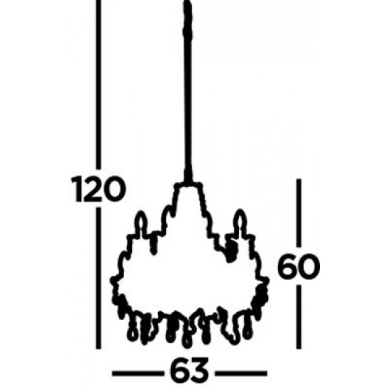 Searchlight chandelier Marie Therese, 12x60WxE14, 399-12