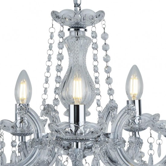 Searchlight chandelier Marie Therese 5xE14x60W, 1455-5BK