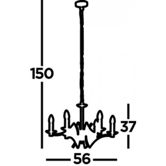 Searchlight chandelier Ascona 6xE14x60W, 41312-6CC