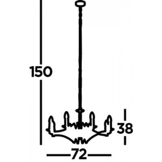 Searchlight Pendant Lamp Ascona 8xE14x60W, 41312-8AB