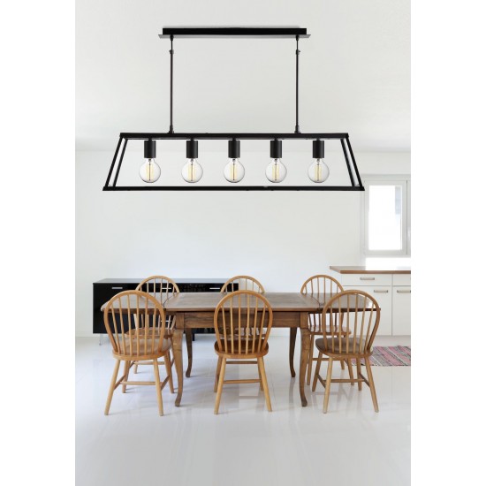 Searchlight Pendant Lamp Voyager 5xE27x60W, 4614-5BK