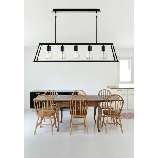 Searchlight Pendant Lamp Voyager 5xE27x60W, 4614-5BK Searchlight Pendant Lamp Voyager 5xE27x60W, 4614-5BK