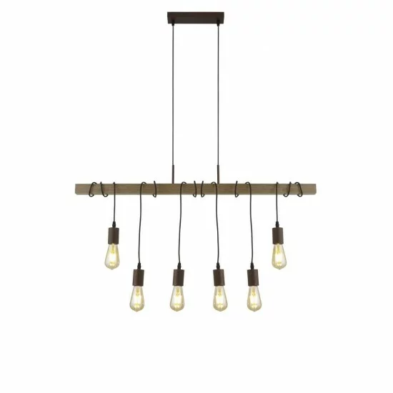 Searchlight Pendant Lamp Barn 6xE27x60W, 4876-6BR Searchlight Pendant Lamp Barn 6xE27x60W, 4876-6BR