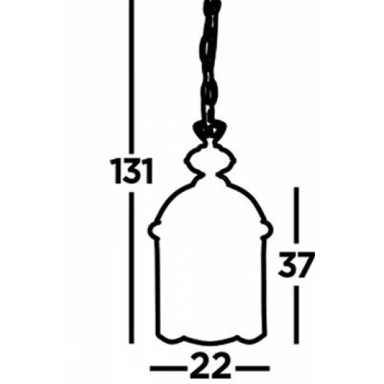 Searchlight Pendant Lamp Bevelled Lantern 1xE27x60W, 5131CC Searchlight Pendant Lamp Bevelled Lantern 1xE27x60W, 5131CC