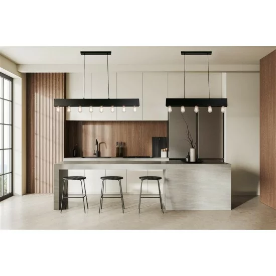 Searchlight Pendant Lamp Piano 8xE27x60W, 51607-8BK