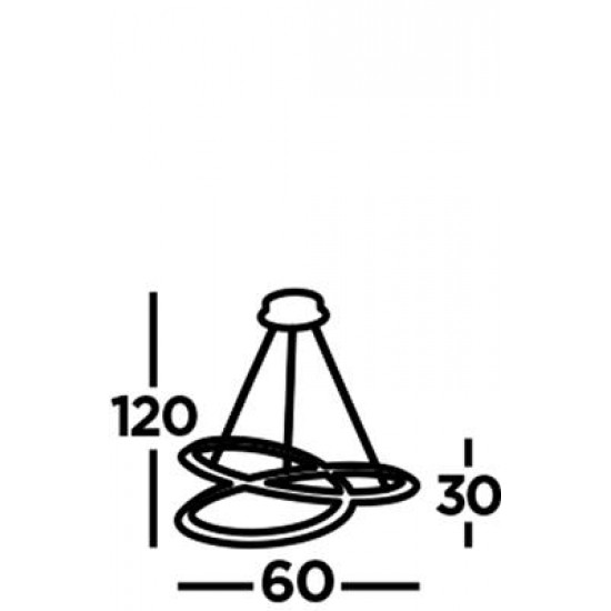 Searchlight piekaramā lampa Swirl LED 41.13W, 1944lm, 51871-1BK