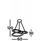 Searchlight piekaramā lampa Swirl LED 41.13W, 1944lm, 51871-1BK Searchlight piekaramā lampa Swirl LED 41.13W, 1944lm, 51871-1BK