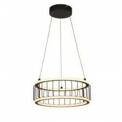 Searchlight pendant lamp Circolo, 40W LED, 54213-1BK