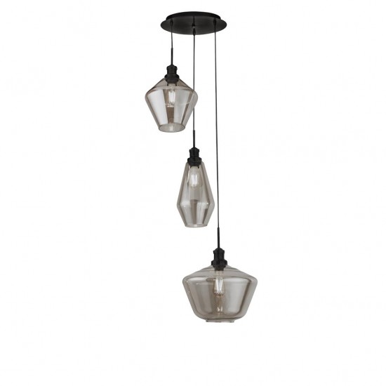 Searchlight Pendant Lamp Mia 3xE27x60W, 5423-3BK