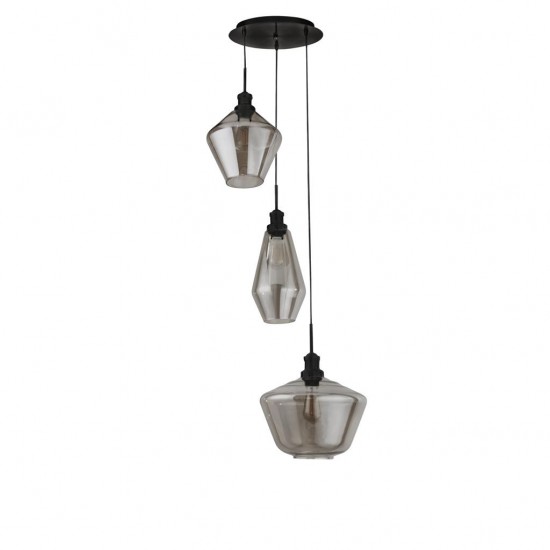 Searchlight Pendant Lamp Mia 3xE27x60W, 5423-3BK