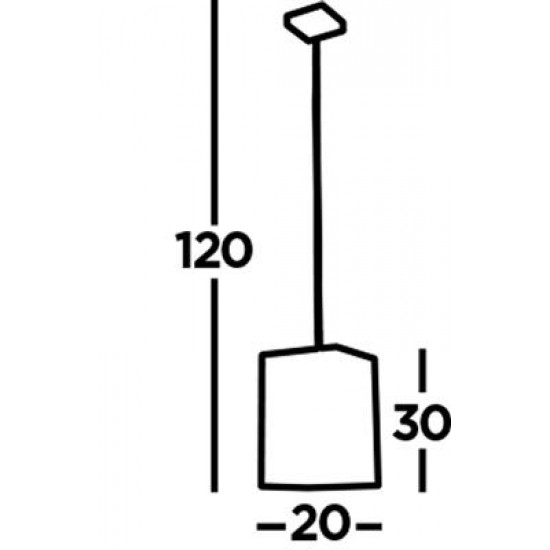 Searchlight pendant lamp 1x60WxE27, Square 54741-1NA