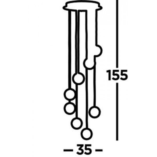 Searchlight Pendelleuchte Marbles LED 8x46W, 3242lm, 5848-8CC