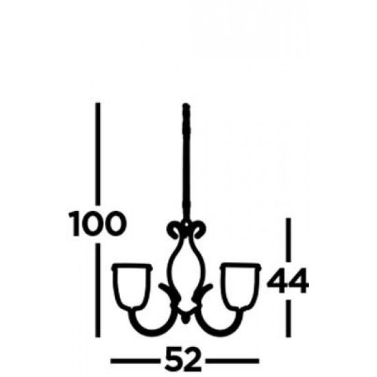 Searchlight Pendant Lamp Silhouette 3xE14x60W, 6353-3AB