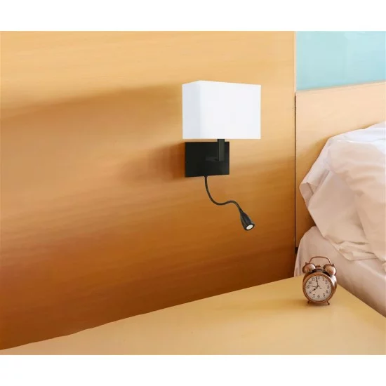 Searchlight sienas gaismeklis Hotel LED 6519BK Searchlight sienas gaismeklis Hotel LED 6519BK