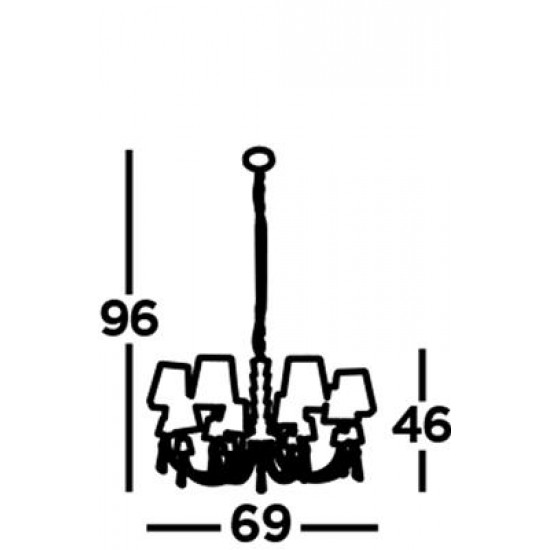 Searchlight piekaramā lampa Portico 8xG9x33W, 6888-8CC