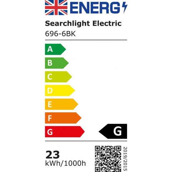 Searchlight Deckenlampe Matrix LED 23W, 1415lm, melns, 696-6BK