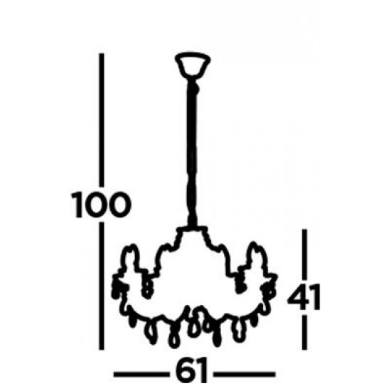 Searchlight pendant lamp Marie Therese, 8x60WxE14, 699-8