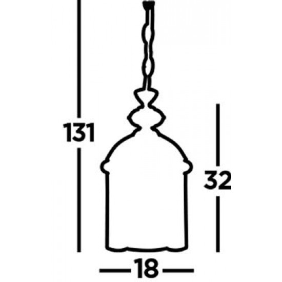 Searchlight Pendelleuchte Bevelled Lantern 1xE27x60W, 7131AB