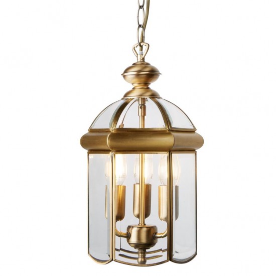 Searchlight Pendant Lamp Bevelled Lantern 3xE14x60W, 7133AB