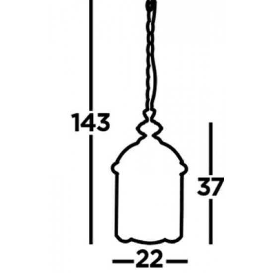 Searchlight Pendelleuchte Bevelled Lantern 3xE14x60W, 7133AB