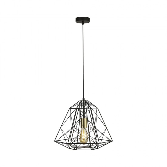 Searchlight подвесной светильник Geometric Cage, 1x60WxE27, 7271BK