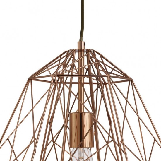 Searchlight pendant lamp Geometric Cage, 1x60WxE27, 7271CU