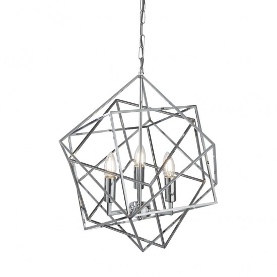 Searchlight pendant lamp Cube, 3x60WxE14, 7863-3CC