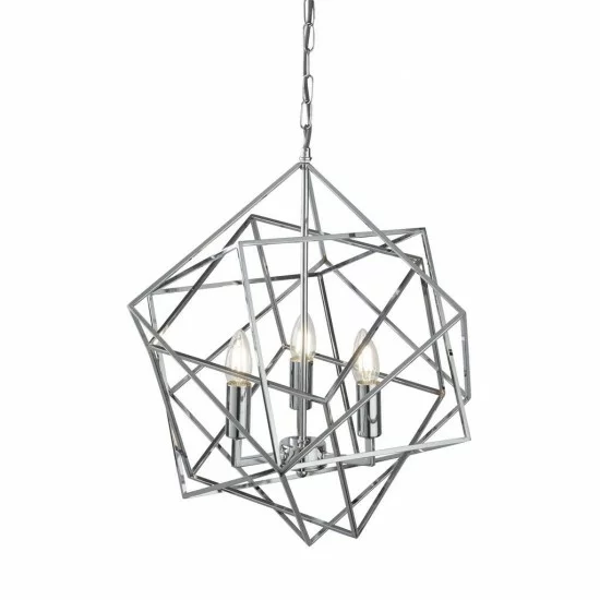 Searchlight Pendelleuchte Cube, 3x60WxE14, 7863-3CC Searchlight Pendelleuchte Cube, 3x60WxE14, 7863-3CC