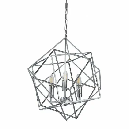 Searchlight Pendelleuchte Cube, 3x60WxE14, 7863-3CC Searchlight Pendelleuchte Cube, 3x60WxE14, 7863-3CC