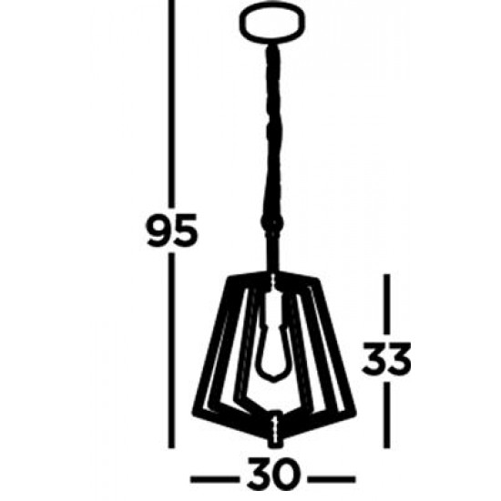 Searchlight piekaramā lampa Slinky 1xE27x60W, 7971BK