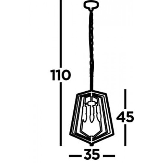 Searchlight piekaramā lampa Slinky 3xE14x60W, 7973BK