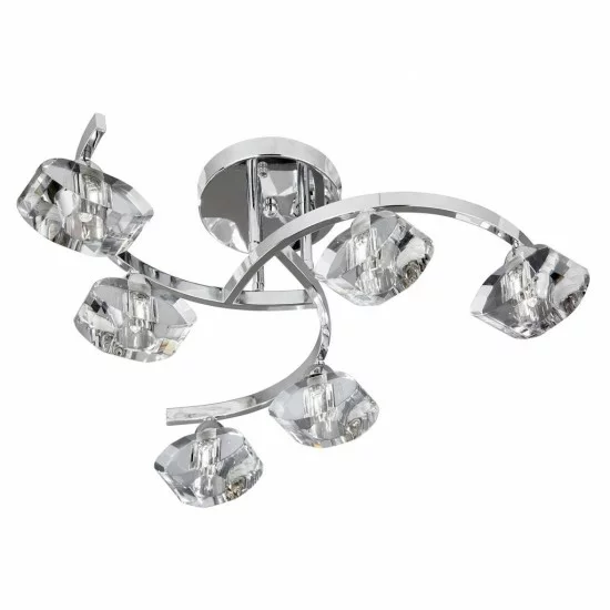 Searchlight CEILING LIGHT Sculptured Ice 6xG9x33W, 8086-6CC Searchlight CEILING LIGHT Sculptured Ice 6xG9x33W, 8086-6CC