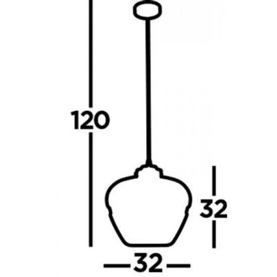 Searchlight Pendant Lamp Meringue 1xE27x60W, 8131-1SM