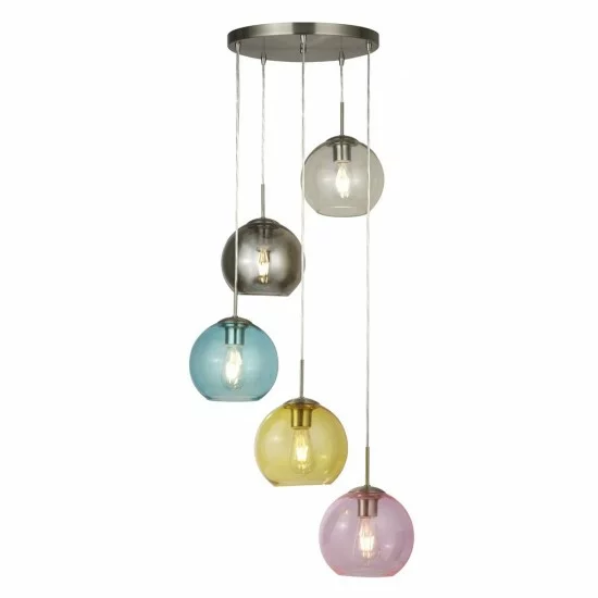 Searchlight подвесной светильник Mardi Gras 5xE27x60W, 8135-5SS Searchlight подвесной светильник Mardi Gras 5xE27x60W, 8135-5SS