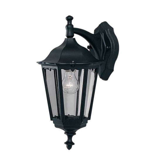 Searchlight outdoor wall light Alex, 1x60WxE27, IP44, black, 82531BK