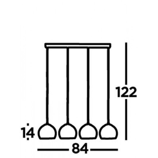 Searchlight подвесной светильник Conio, 4x60WxE27, 8274-4SB