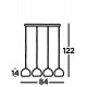 Searchlight Pendelleuchte Conio, 4x60WxE27, 8274-4SB