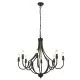 Searchlight Pendant Lamp Lodge 8xE14x60W, 82918-8BK