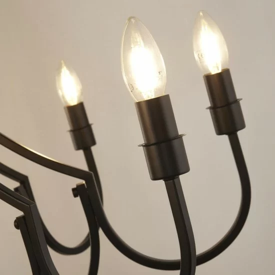 Searchlight Pendant Lamp Lodge 8xE14x60W, 82918-8BK